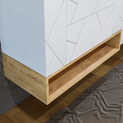 Бриклаер Мебель для ванной Кристалл 90 с нишей белая/дуб бунратти – фотография-9